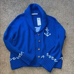 A&F Blue Whale and Seashell Cardigan